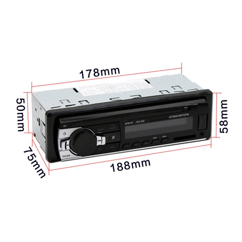 Close-up of USB and SD card slots on JSD-520 stereo