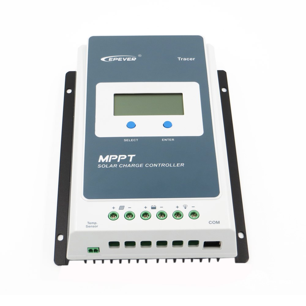 MPPT solar charge controller 20A displaying real-time energy stats