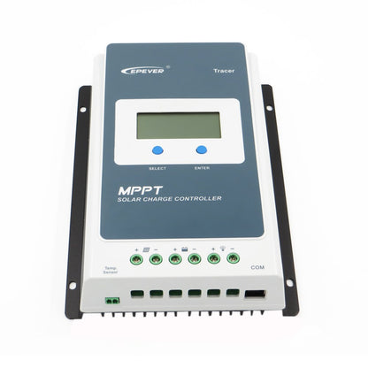 MPPT solar charge controller 20A displaying real-time energy stats