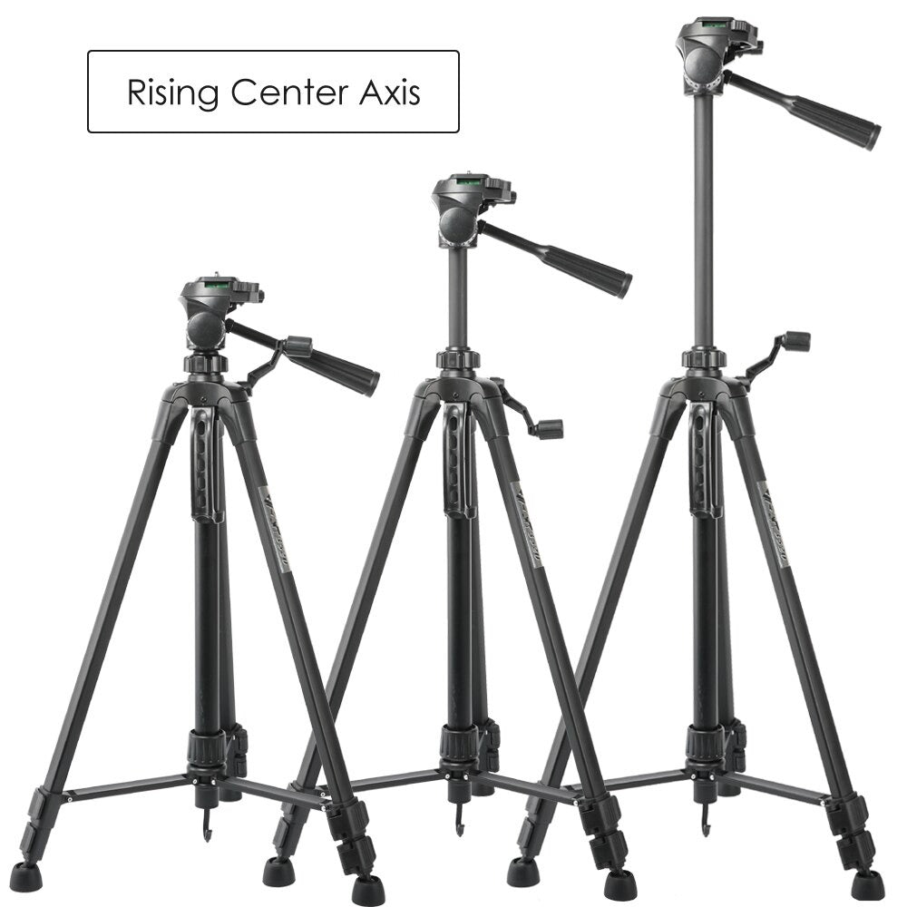 Lightweight aluminium tripod folded length view