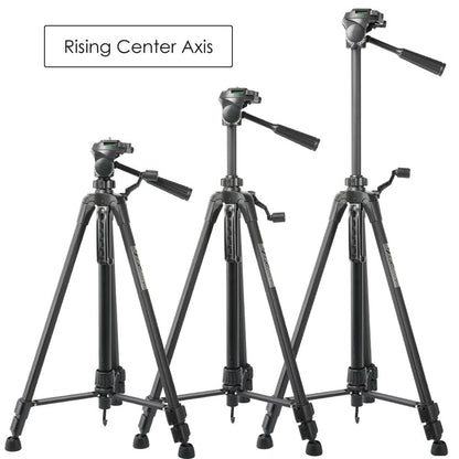 Lightweight aluminium tripod folded length view