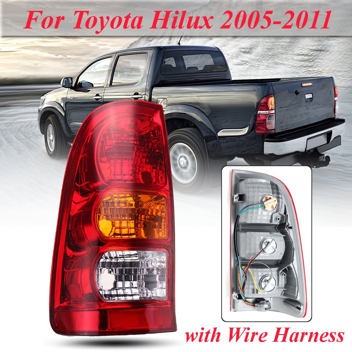 Toyota Hilux tail light left with wire harness attached