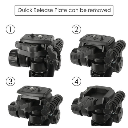 Camera tripod with bubble level for horizontal adjustment