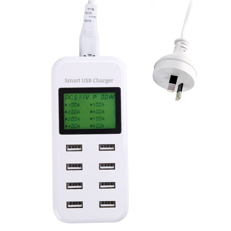 8-port USB Charger with LCD Display