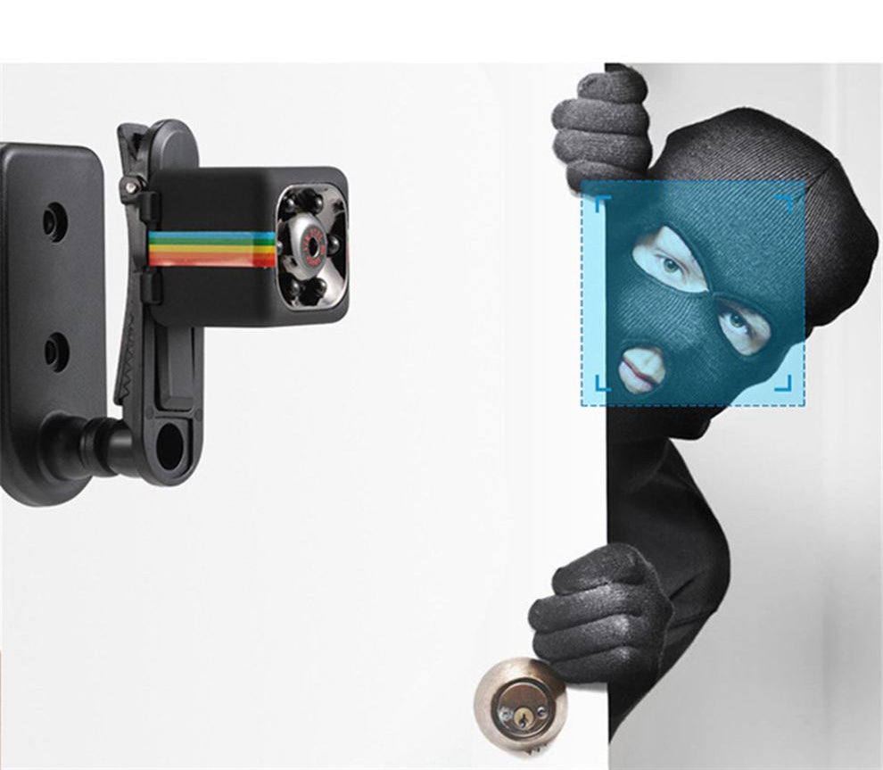 Close up of mini camera lens and built-in microphone