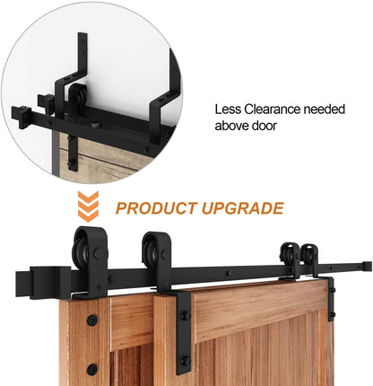 Complete barn door hardware kit with screws and bolts