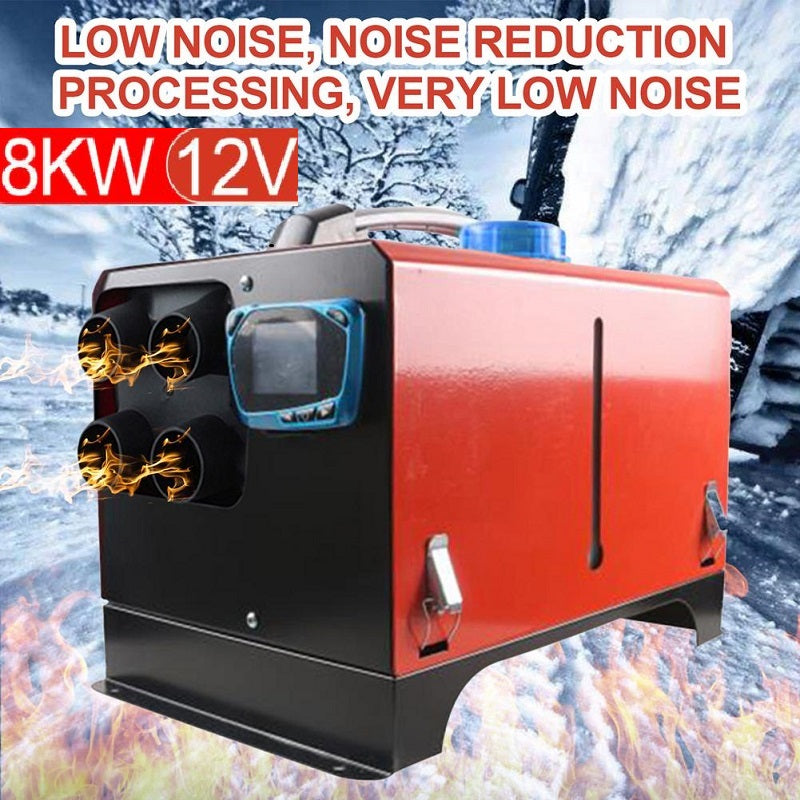 Side view of compact diesel air heater for easy vehicle installation