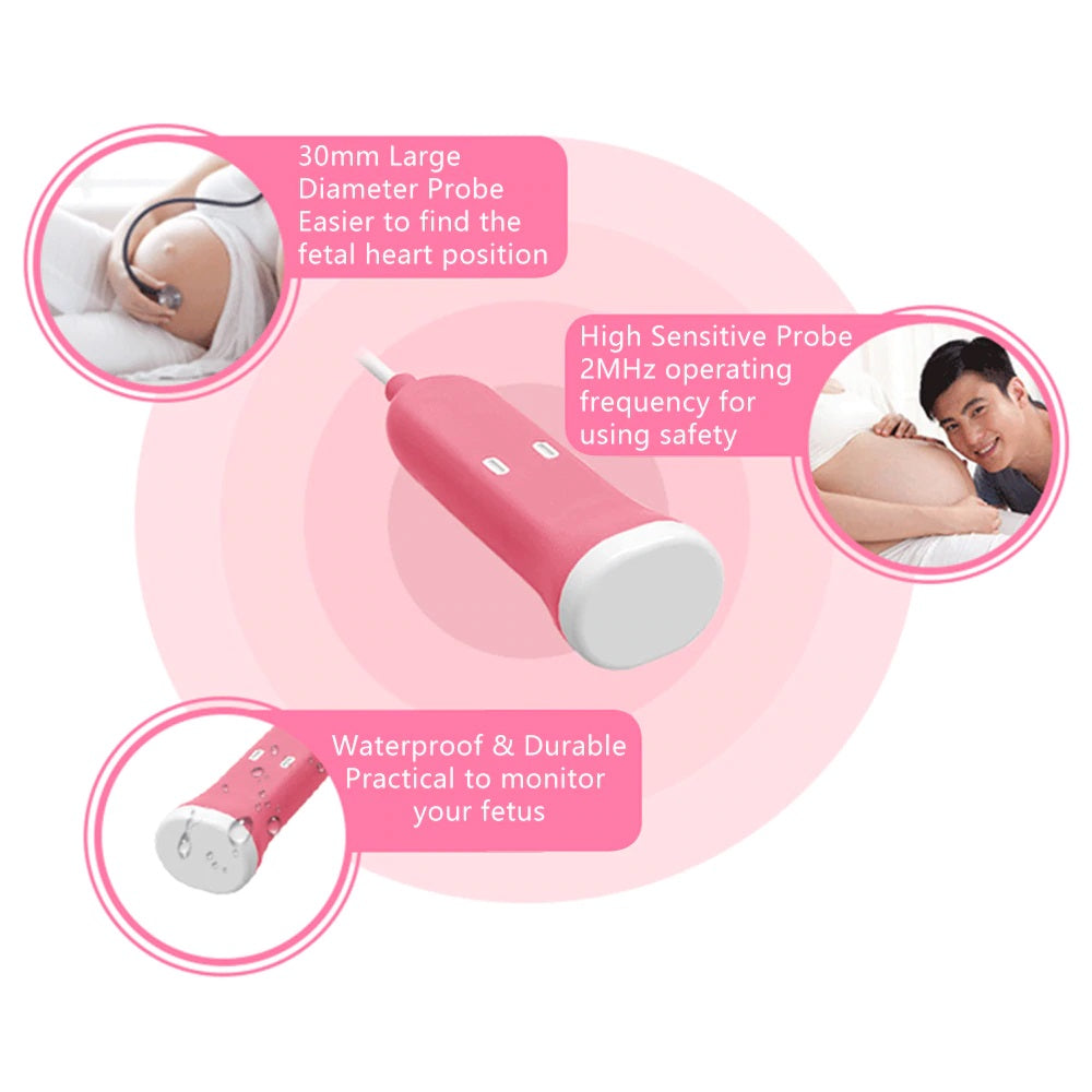 Fetal Doppler portable heartbeat detector with user manual