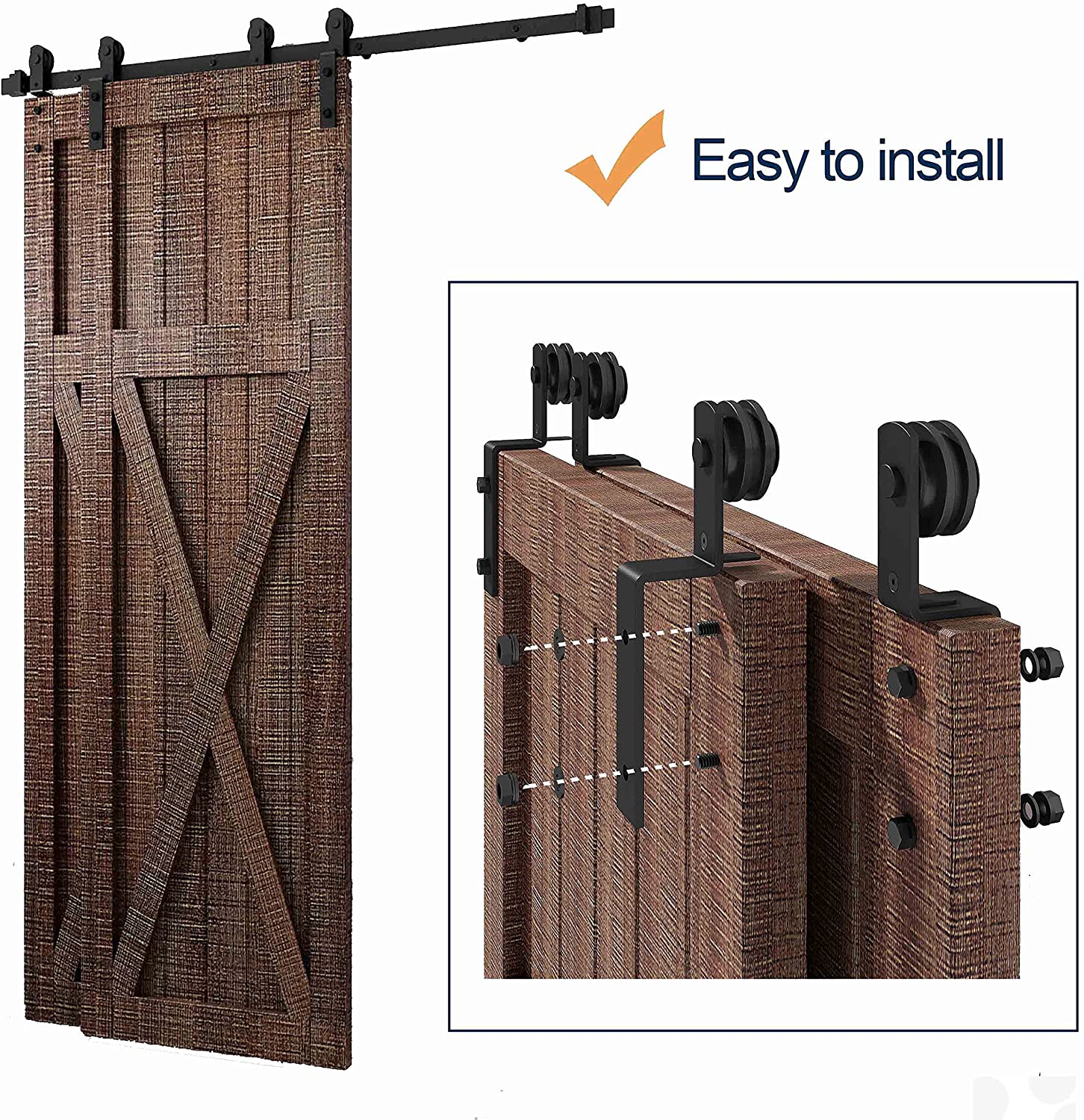 Barn door hardware 36M with door guide on floor