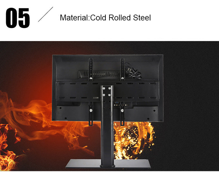 Top angle of TV bracket TV stand showing VESA mounting holes