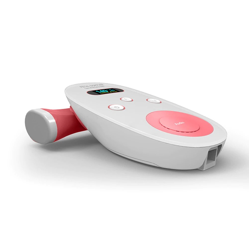 Fetal Doppler digital display showing real-time heart rate