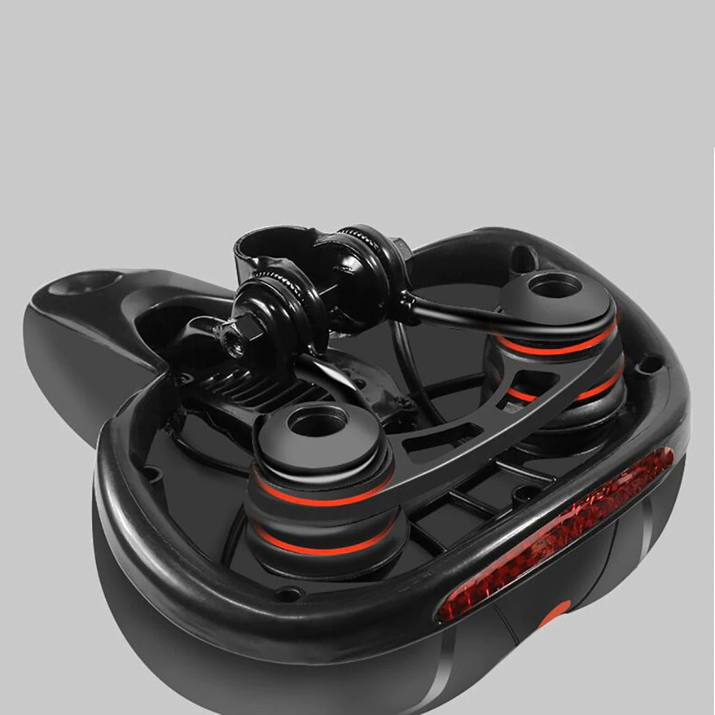 Bike saddle showing size and shape suitable for mountain bikes