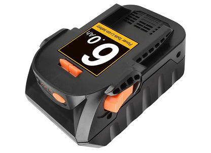 Close-up of AEG 18V battery 6AH Samsung Sony cells inside