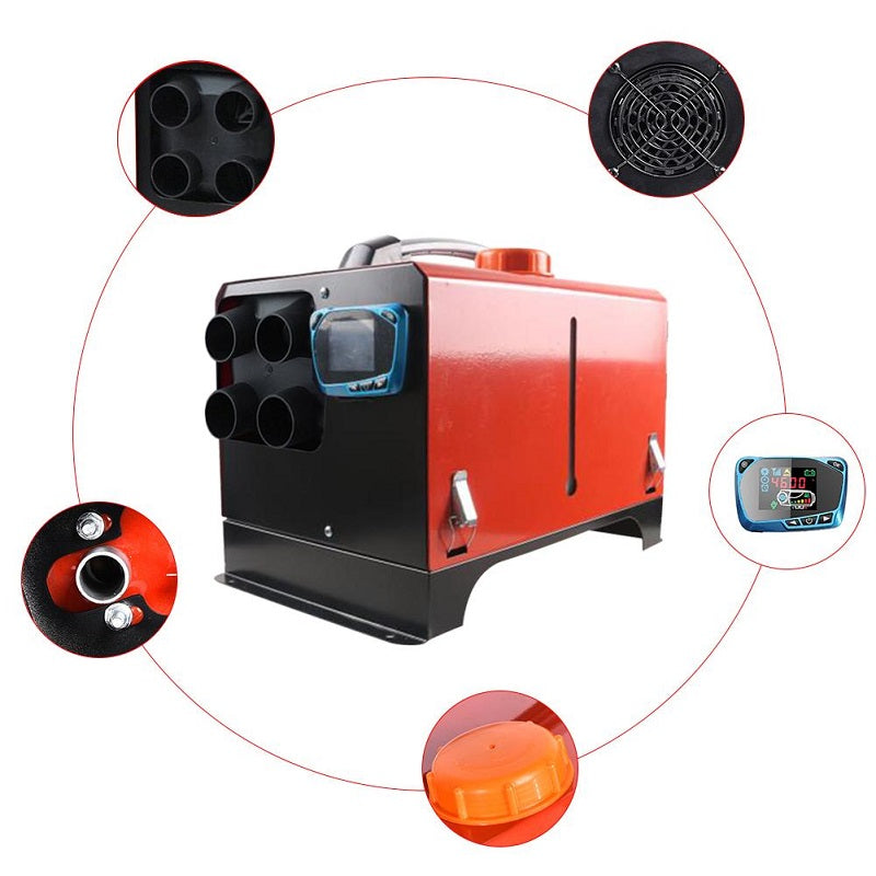 Diesel air heater 5KW 12V with included mounting kit and user manual