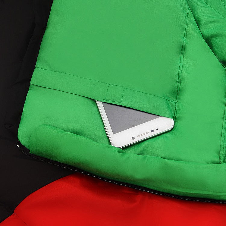 Compact folded sleeping bag with waterproof polyester outer