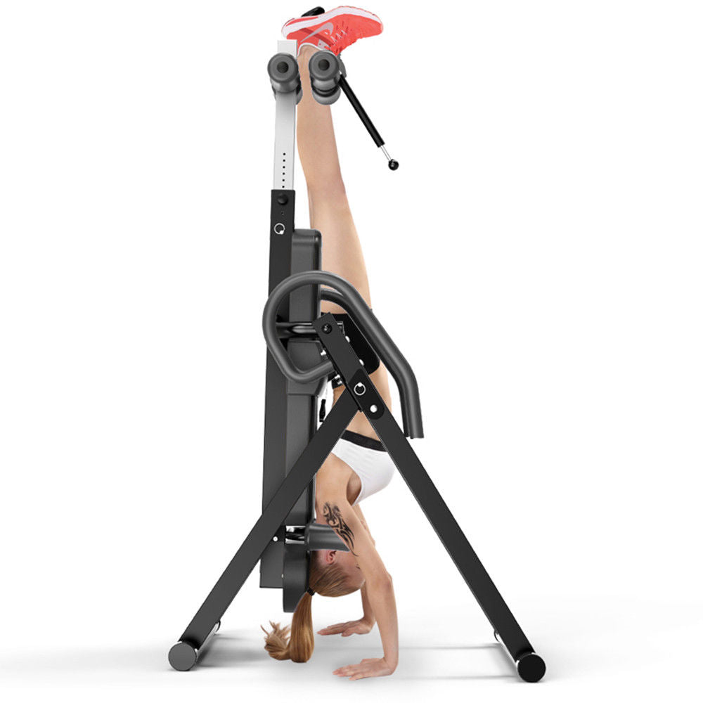 User height adjustment mechanism on inversion table frame