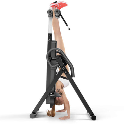 User height adjustment mechanism on inversion table frame