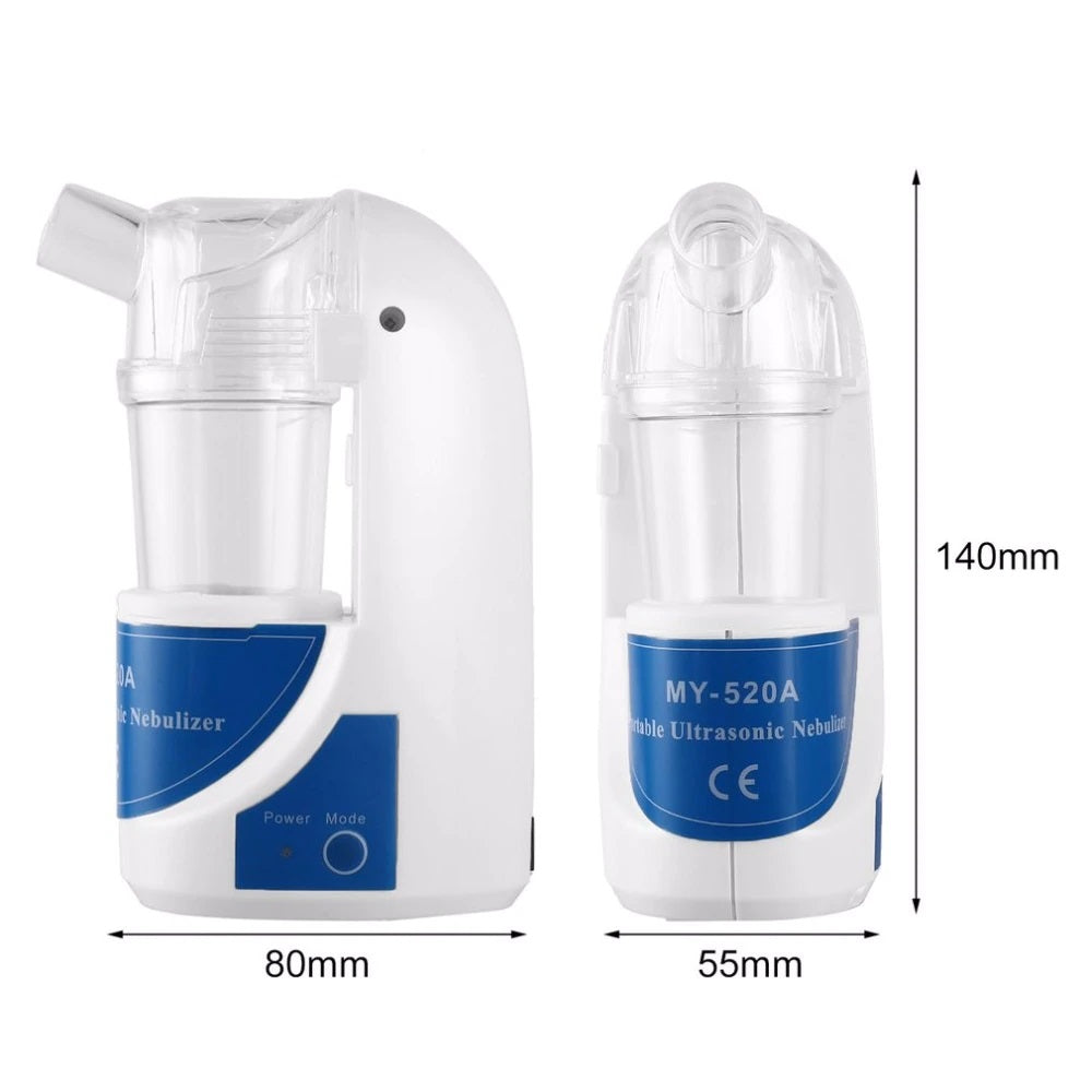 Top angle of nebuliser displaying 10ml medicine cup