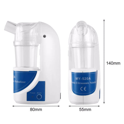 Top angle of nebuliser displaying 10ml medicine cup