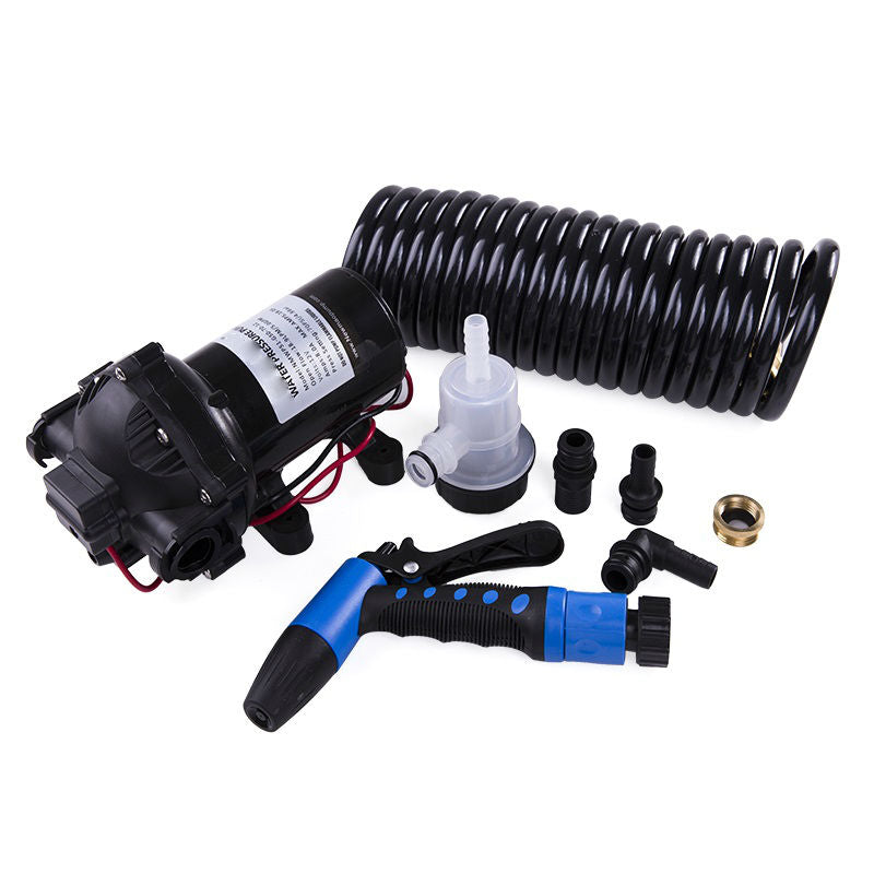 Washdown pump kit hose connection with quick-connect fitting