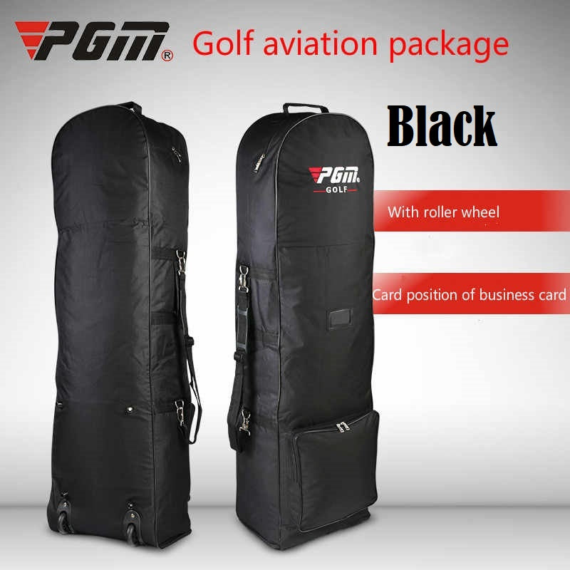 Golf travel bag with wheels open showing double zipper access