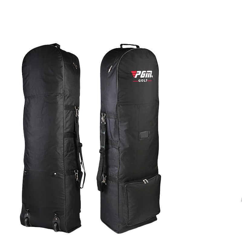 Close up of nylon fabric on golf travel bag with wheels
