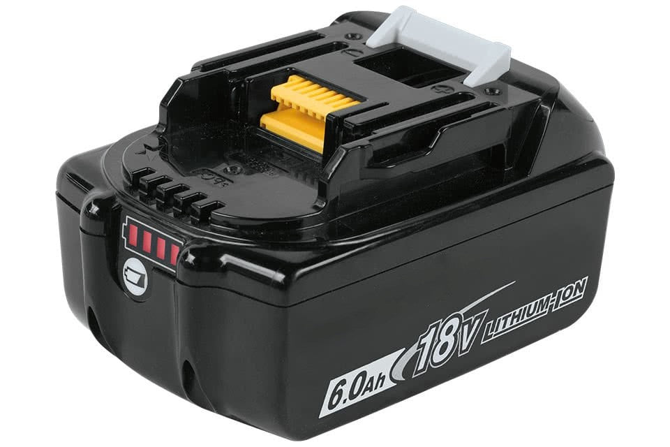 Top angle of Makita 18V 6000mAh lithium-ion battery
