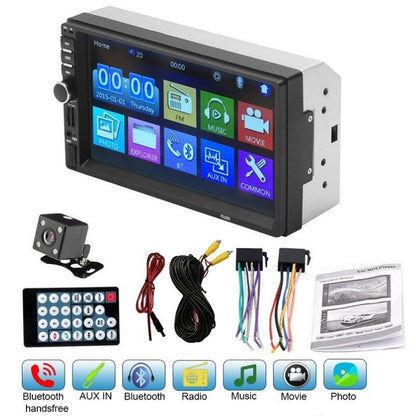 Car stereo with reverse camera showing multi-language support