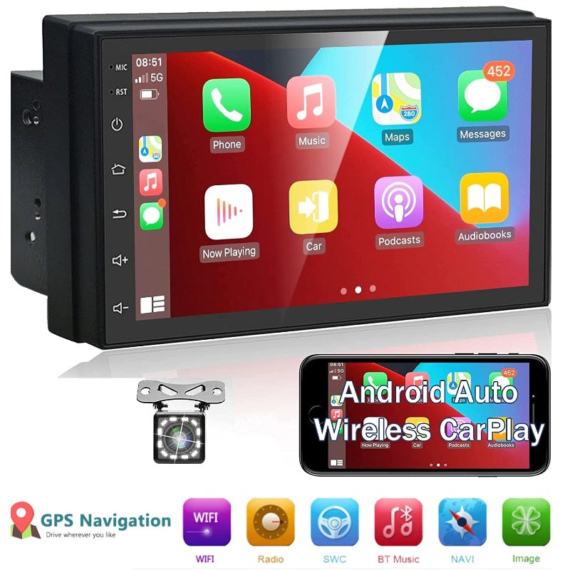 Car stereo Bluetooth player with dual USB adapter ports