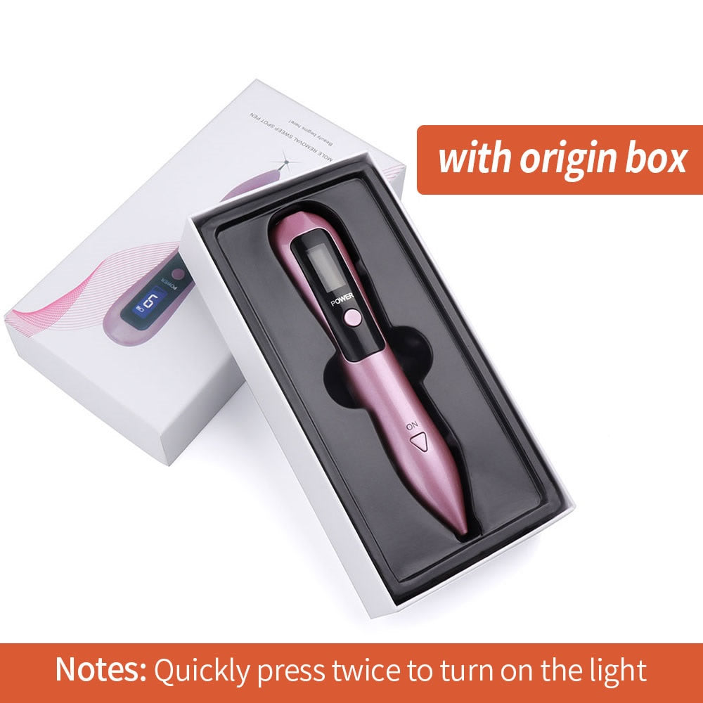 Skin spot removal pen with included needle sleeve