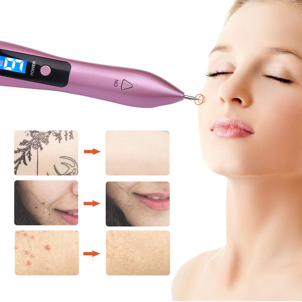 Plasma pen with LED lighting for clear treatment area
