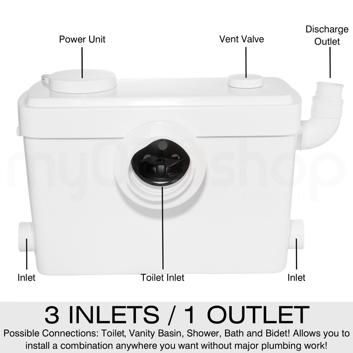 Quiet operation label on 600W macerator pump