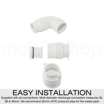 Compact design of macerator pump suitable for basement bathrooms