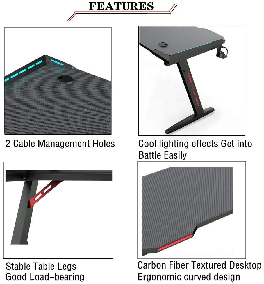 Gaming Chair With Gaming Desk Table