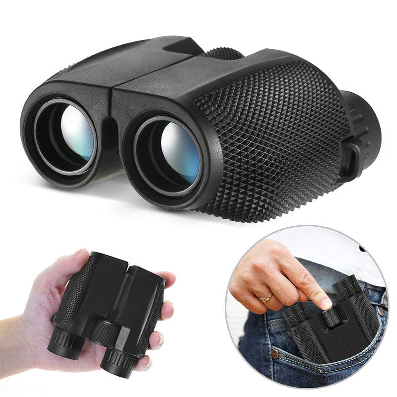 Binoculars 12x25 packed with cleaning cloth and manual