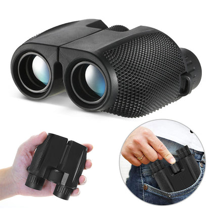 Binoculars 12x25 packed with cleaning cloth and manual