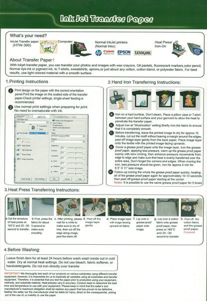 Heat transfer paper 20PCS