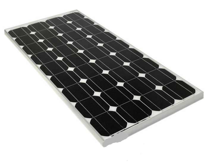 100W solar panel installed on a boat deck