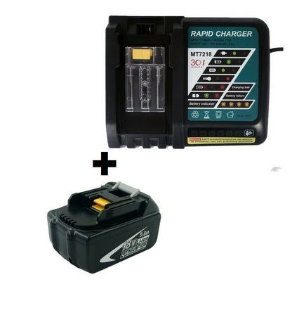 Close-up of battery terminals on Makita 18V replacement