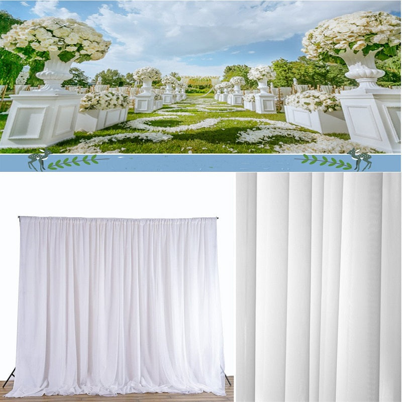 White Wedding Backdrop Curtain