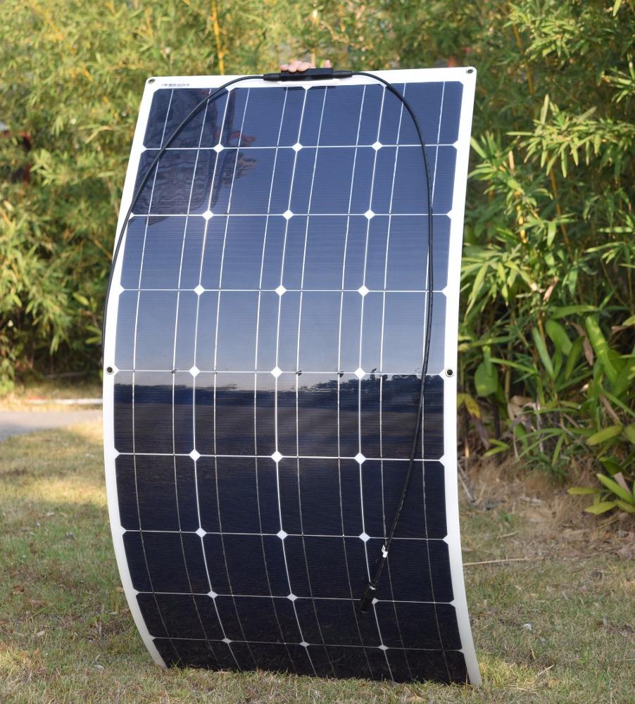 Flexible solar panel 100W with visible corrosion resistant surface