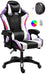 Gaming Chair – White with Footrest