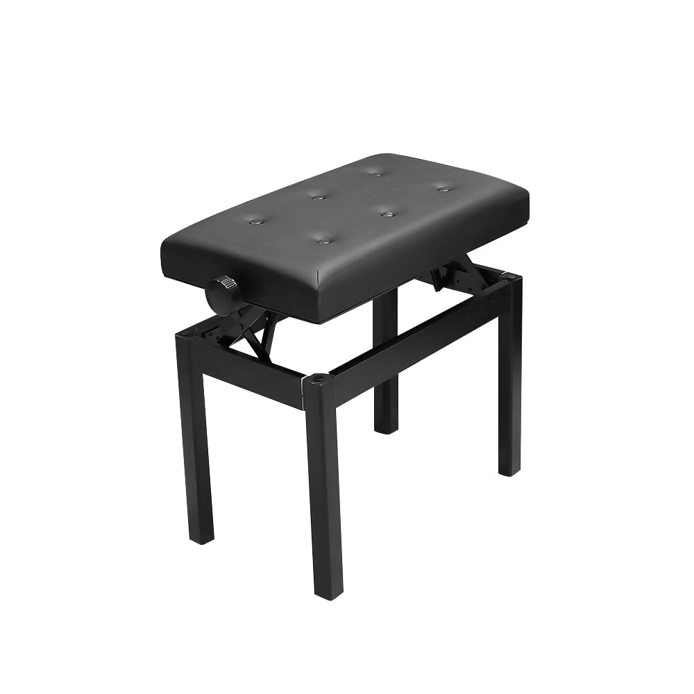 Piano stool assembled and ready for use in a home setting