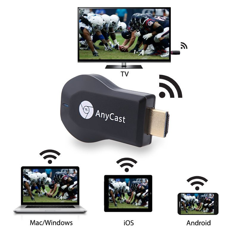 Close up of Anycast Miracast M4 Plus TV Stick WiFi module detail