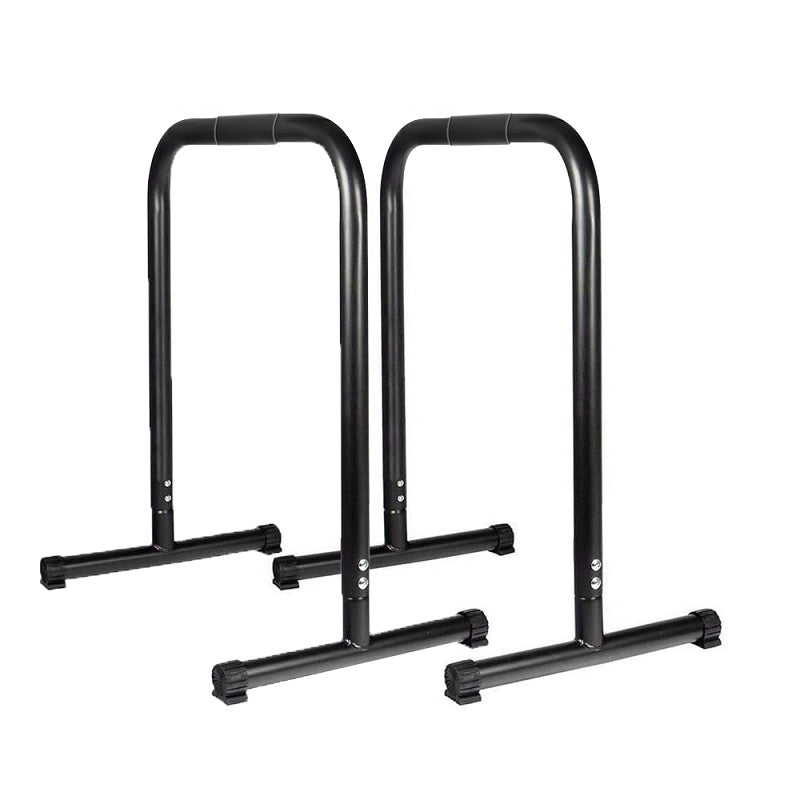 User performing dips on parallel bar station dip bars