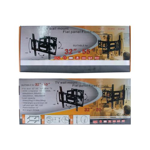 Side angle of TV wall bracket showing full motion tilt