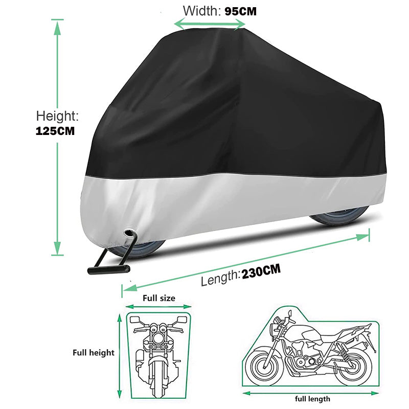 Bike cover XL with elastic hem securing around front wheel