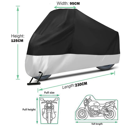 Bike cover XL with elastic hem securing around front wheel