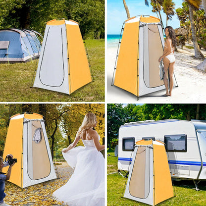 Folded portable shower tent packed in carry bag