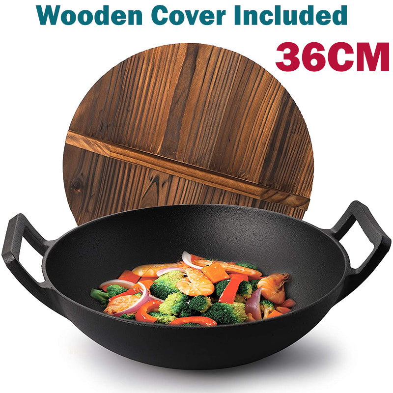 Cast Iron Wok Pan